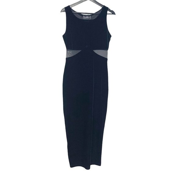 Vintage Molly Malloy Velvet Full Length Bodycon Cut Out Formal